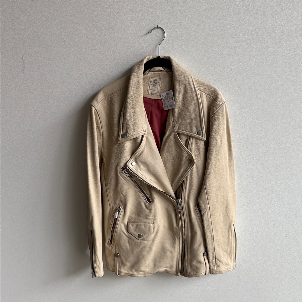 We The Free Off-White Leather Jacket